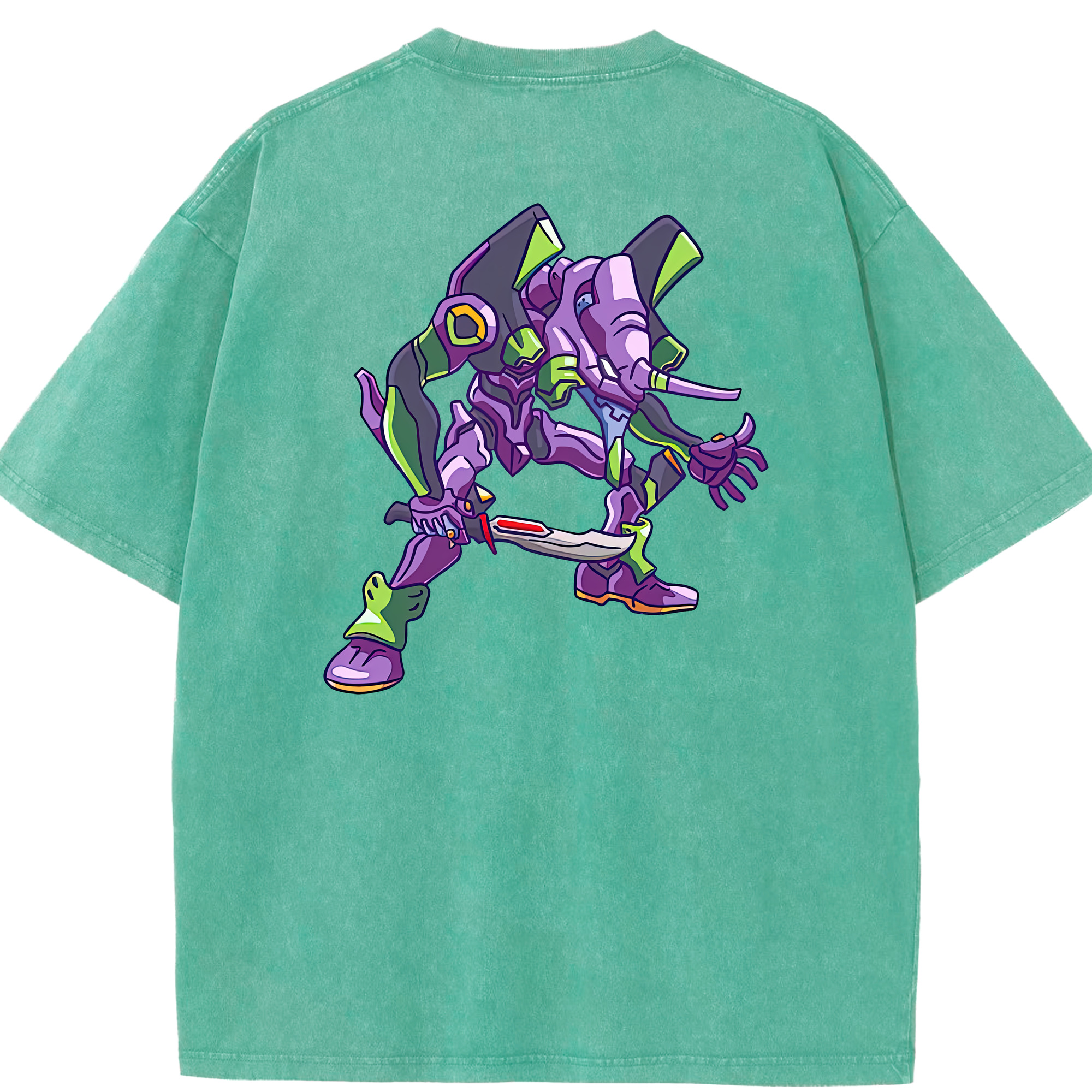 （画像用） EVA 新世紀エヴァンゲリオン 綿100% ヴィンテージ風 半袖Tシャツ（背面プリント）